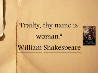 Frailty thy name is woman