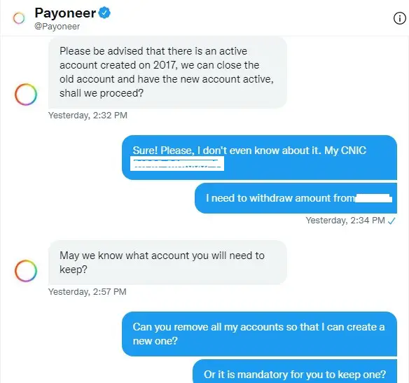 Solution for Payoneer Account block error