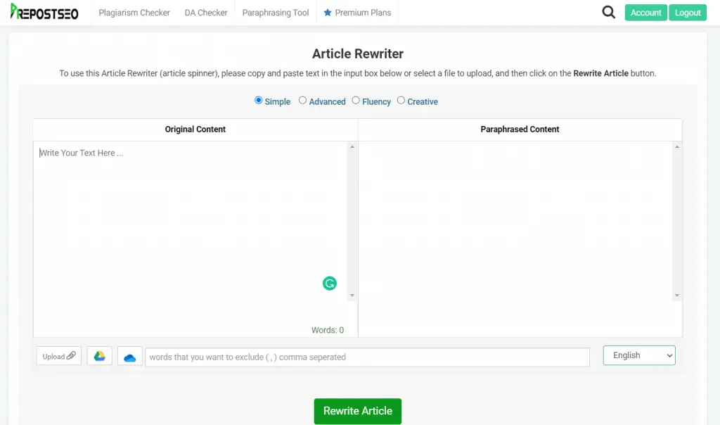 Tips to Rewriter Article